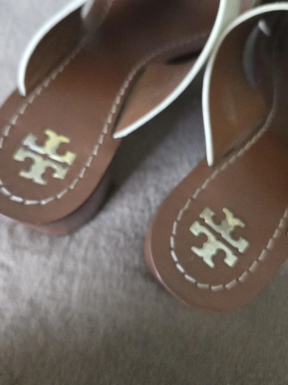Tory Burch White Leather Crisscross Slide Sandals